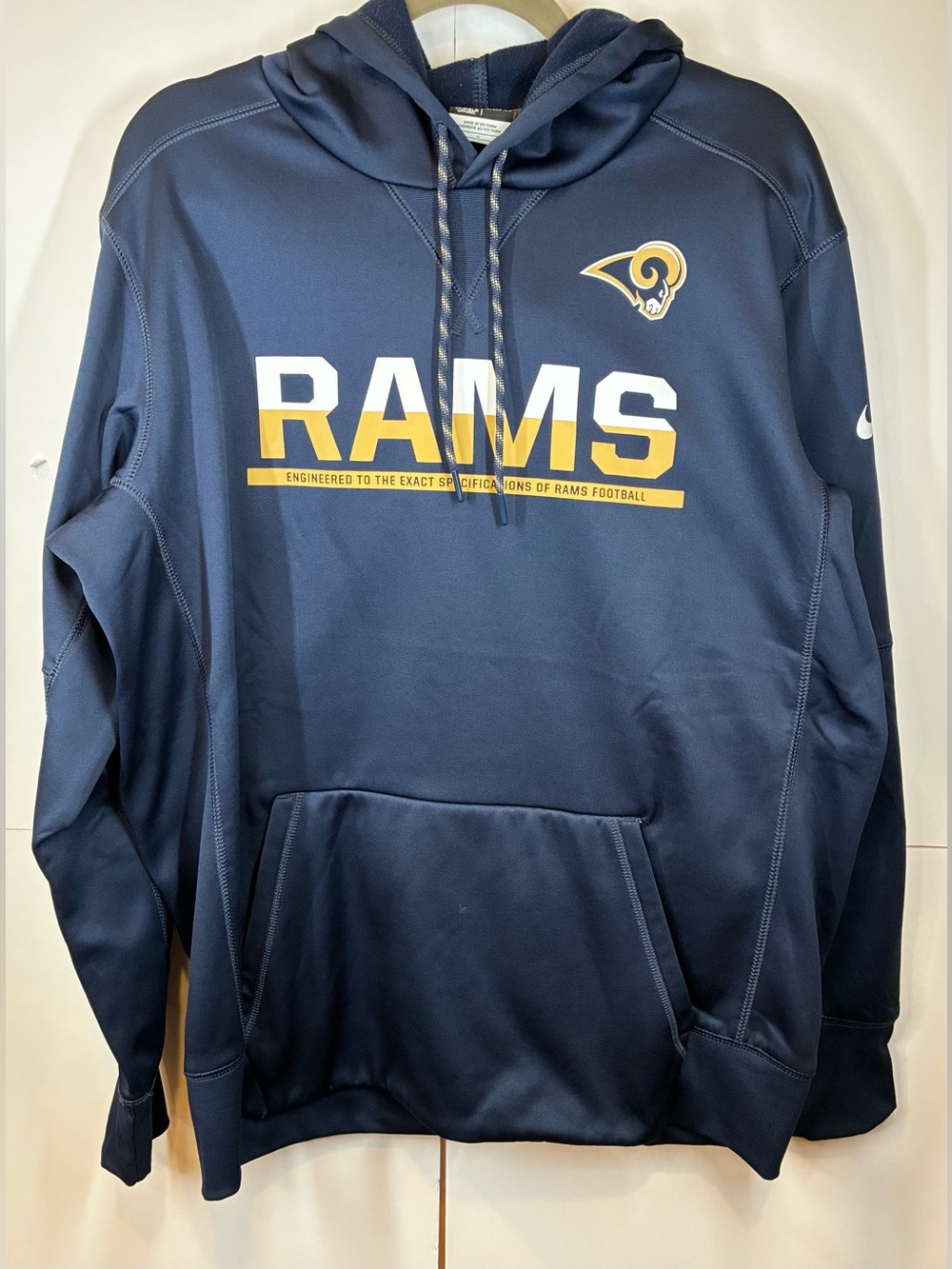 NFL Nike On Field Los Angeles Rams Therma-FIT Hoodie Men’s Large Navy Pullover